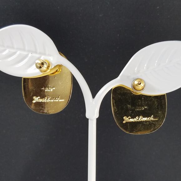 Vintage Laurel Burch "Eiko" Mask Earrings, Red Tribal Pierced Earrings, 1990s - Picture 3 of 10